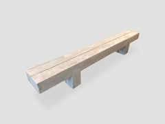 Andrianna Shamaris Bleached Teak Wood Log Bench