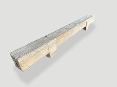 Andrianna Shamaris Bleached Teak Wood Log Bench