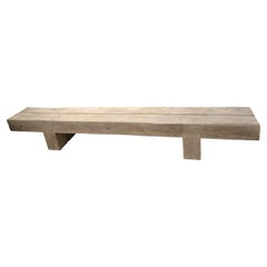 Andrianna Shamaris Bleached Teak Wood Log Bench