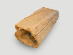 Andrianna Shamaris Bleached Teak Wood Log Bench or Coffee Table