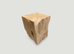 Andrianna Shamaris Bleached Teak Wood Side Table