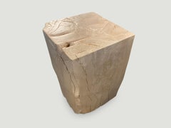 Andrianna Shamaris Bleached Teak Wood Side Table