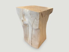 Andrianna Shamaris Bleached Teak Wood Side Table