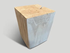 Andrianna Shamaris Bleached Teak Wood Side Table