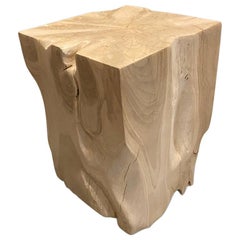 Andrianna Shamaris Bleached Teak Wood Side Table