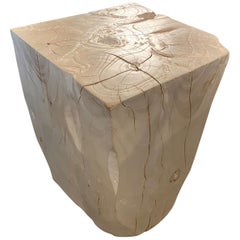 Andrianna Shamaris Bleached Teak Wood Side Table