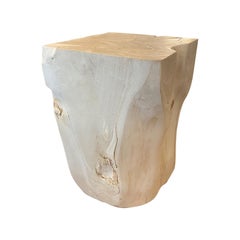 Andrianna Shamaris Bleached Teak Wood Side Table