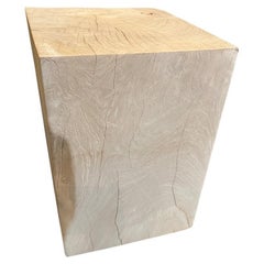 Andrianna Shamaris Bleached Teak Wood Side Table