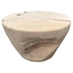 Andrianna Shamaris Bleached Teak Wood Side Table or Coffee Table