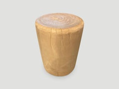 Andrianna Shamaris Bleached Teak Wood Side Table or Stool
