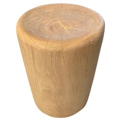 Andrianna Shamaris Bleached Teak Wood Side Table or Stool