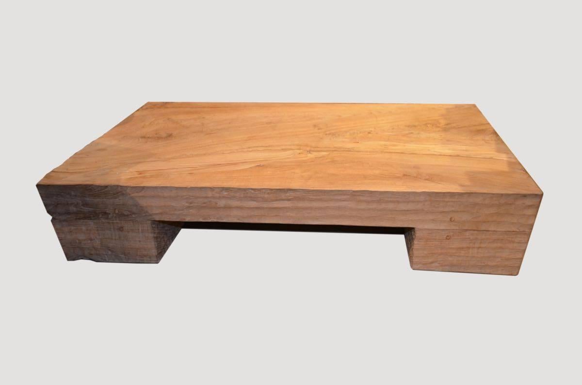 Organic Modern Andrianna Shamaris Bleached Teak Wood Wabi Table