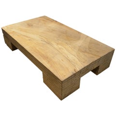 Andrianna Shamaris Bleached Teak Wood Wabi Table