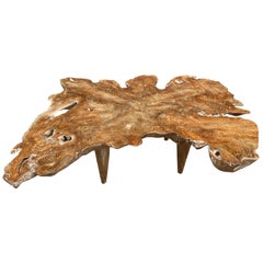 Andrianna Shamaris Butterfly Shape Teak Wood Coffee Table