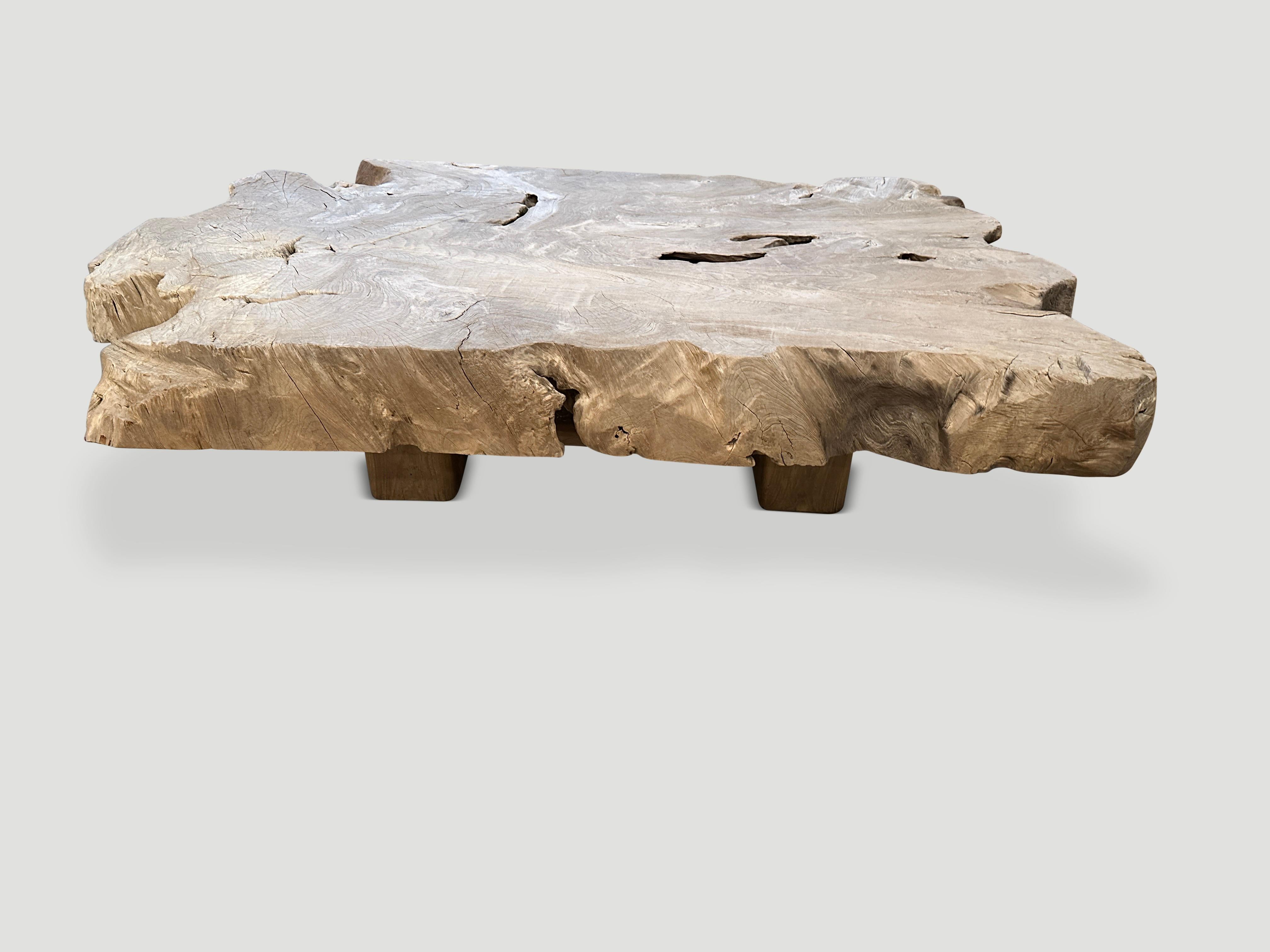 Andrianna Shamaris Century Old Bleached Teak Wood Coffee Table  1