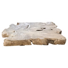 Andrianna Shamaris Century Old Bleached Teak Wood Coffee Table 