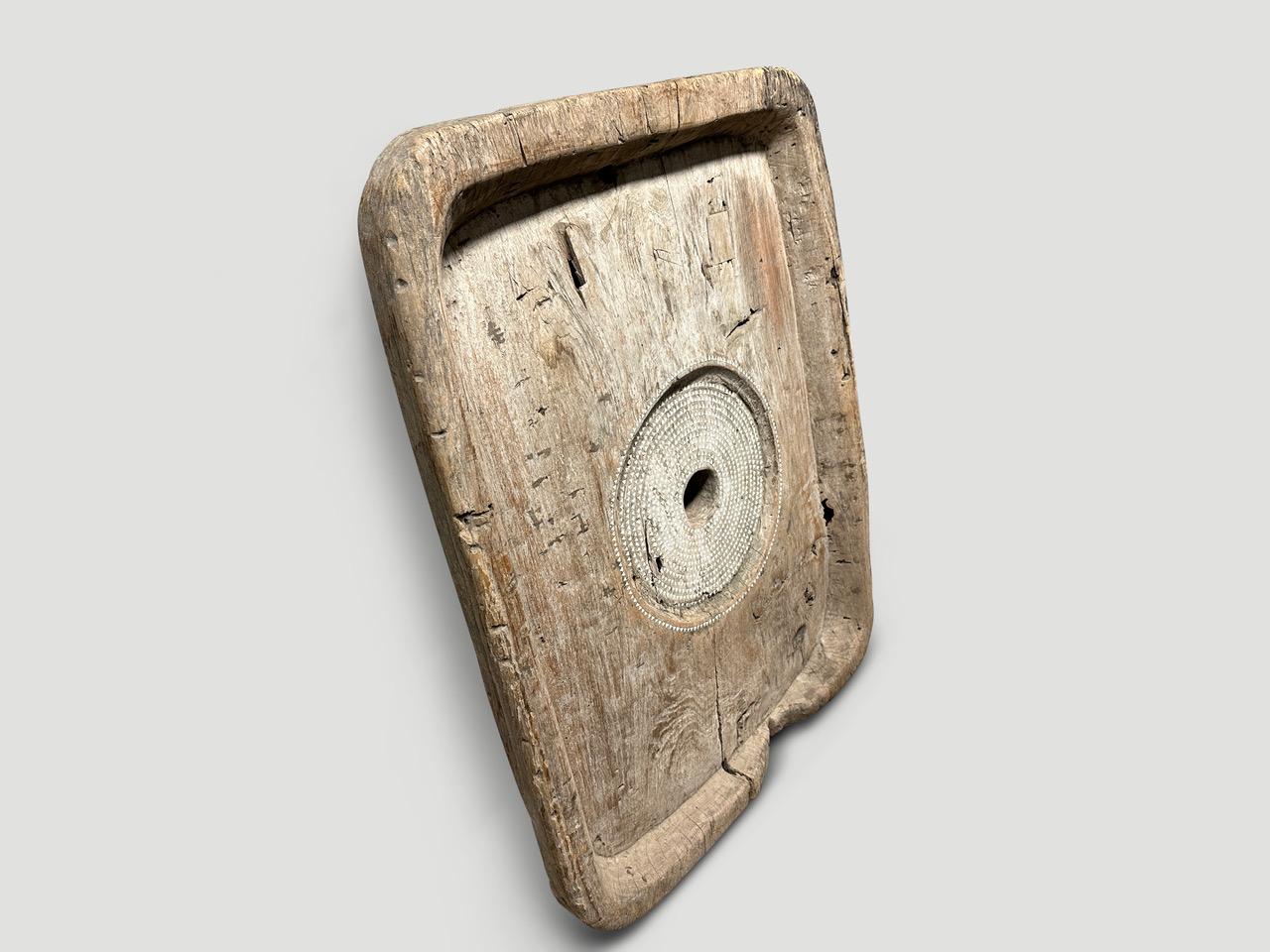 Andrianna Shamaris Century Old Rice Pounder In Excellent Condition For Sale In New York, NY