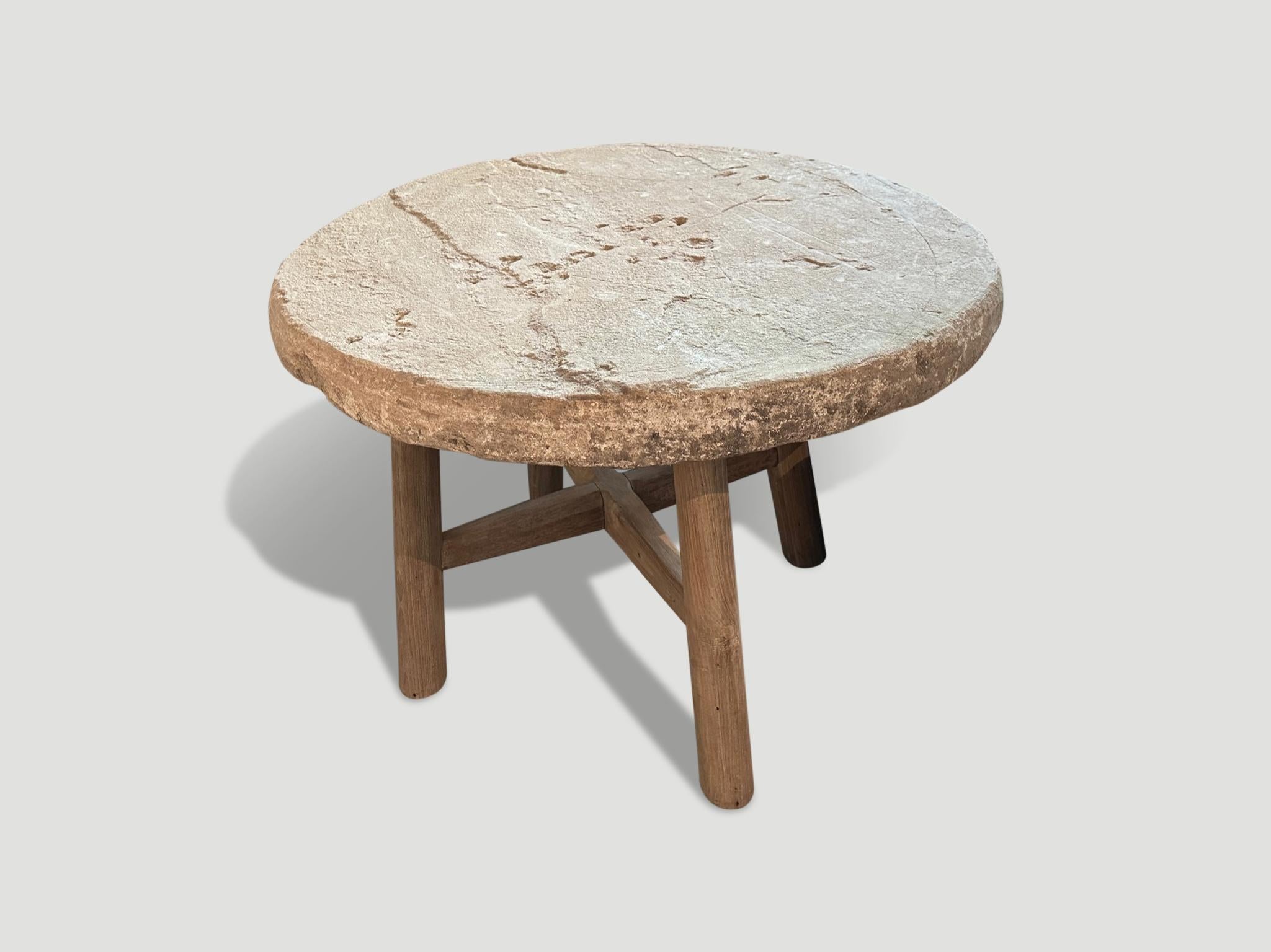 Contemporary Andrianna Shamaris Sumba Stone Round Table For Sale