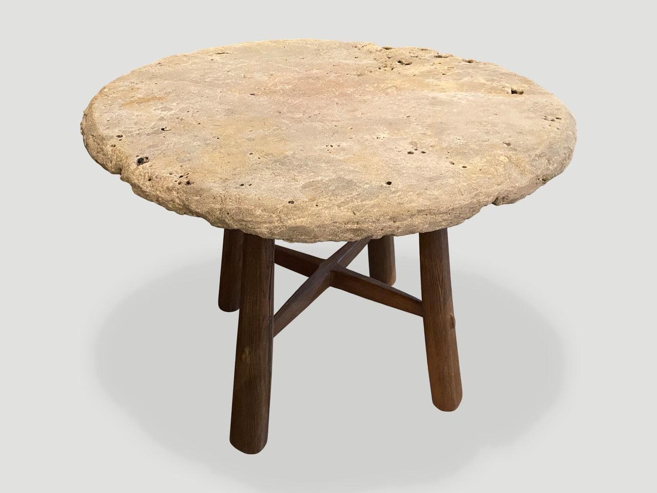 Andrianna Shamaris Century Old Sumba Stone Table For Sale 1