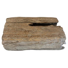 Andrianna Shamaris Teak Wood Shell Inlaid Coffee Table