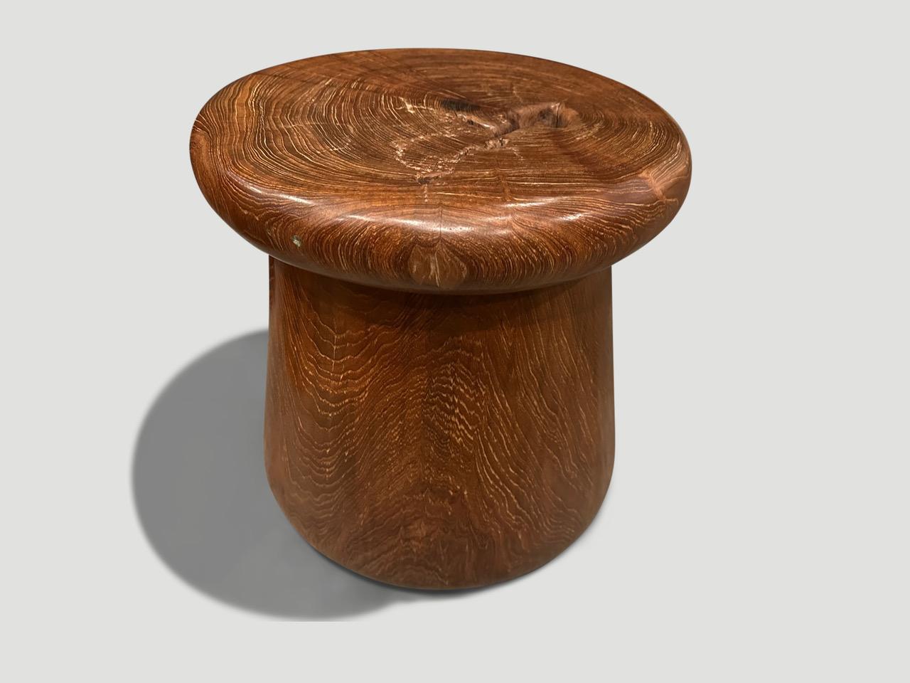 Mid-20th Century Andrianna Shamaris Century Old Teak Wood Side Table or Stool For Sale