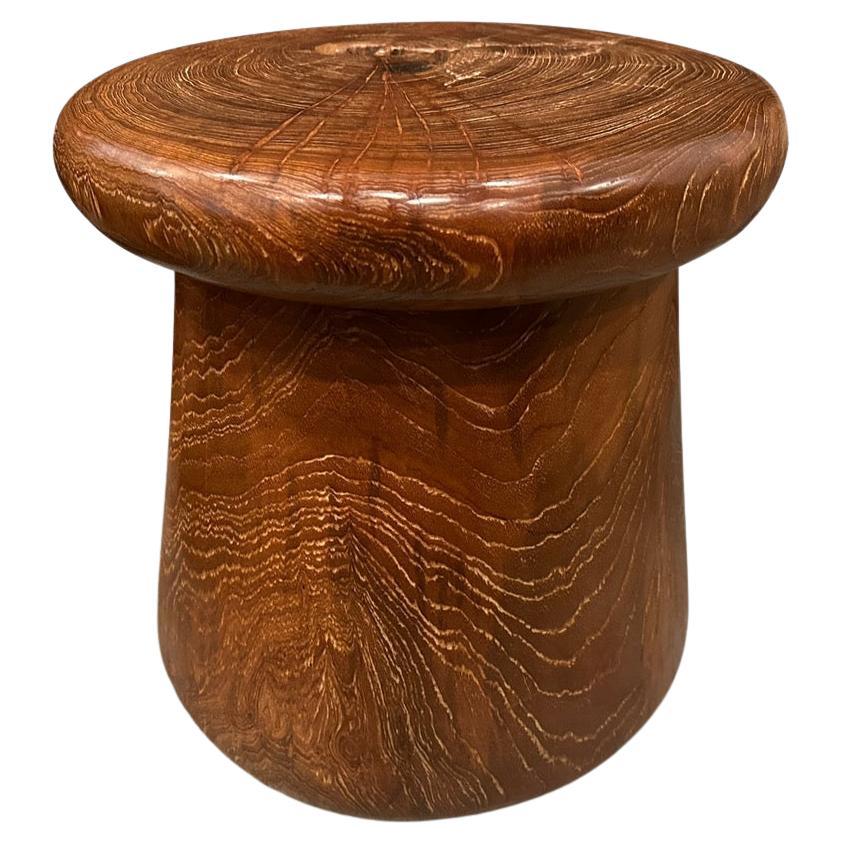 Andrianna Shamaris Century Old Teak Wood Side Table or Stool For Sale