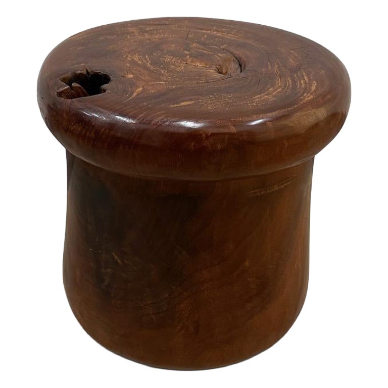 Andrianna Shamaris Table d'appoint ou tabouret en bois de teck centenaire - Modern Organic en vente