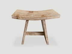 Andrianna Shamaris Cerused Teak Wood Bench