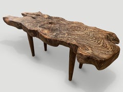 Andrianna Shamaris Cerused Teak Wood Coffee Table