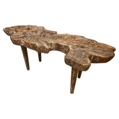 Andrianna Shamaris Cerused Teak Wood Coffee Table