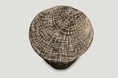Andrianna Shamaris Cerused Teak Wood Side Table