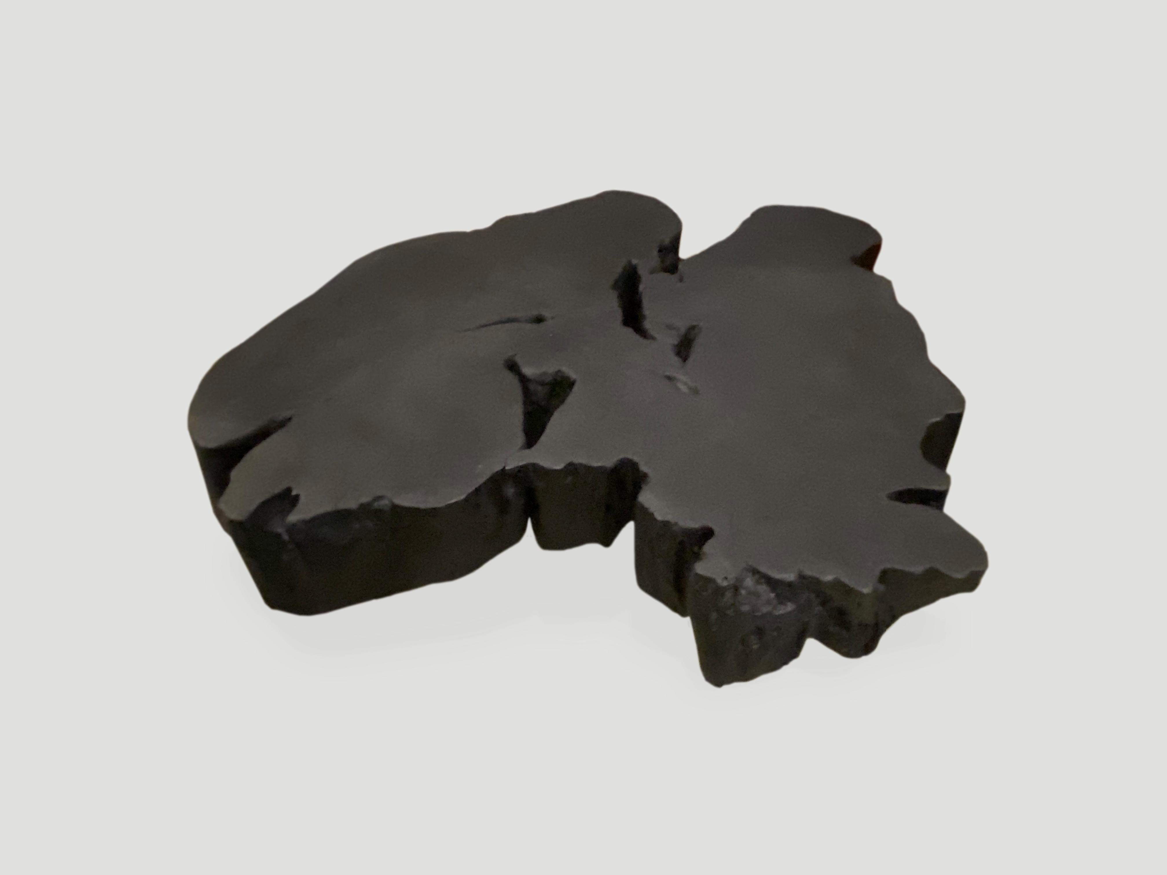 Andrianna Shamaris Charred Amorphous Reclaimed Mango Wood Coffee Table In Excellent Condition For Sale In New York, NY