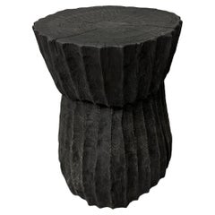 Andrianna Shamaris table d'appoint en bois de teck sculpt  la main