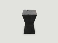 Andrianna Shamaris Charred Hourglass Tamarind Wood Side Table