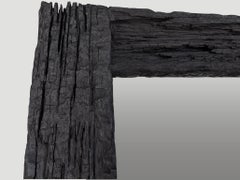 Andrianna Shamaris Charred Iron Wood Frame Mirror