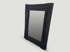 Andrianna Shamaris Charred Iron Wood Frame Mirror