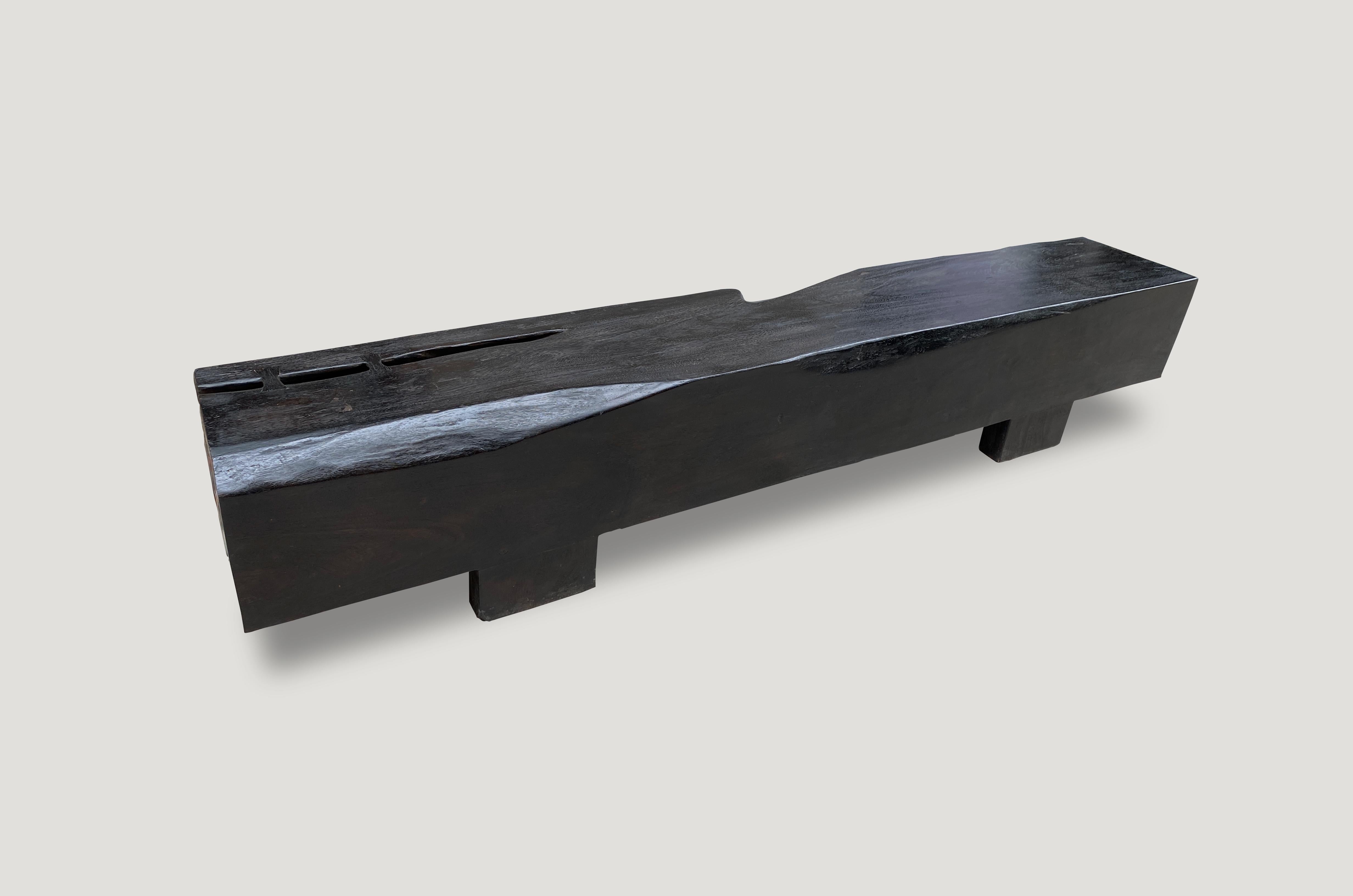 Andrianna Shamaris Charred Log Bench In Excellent Condition For Sale In New York, NY