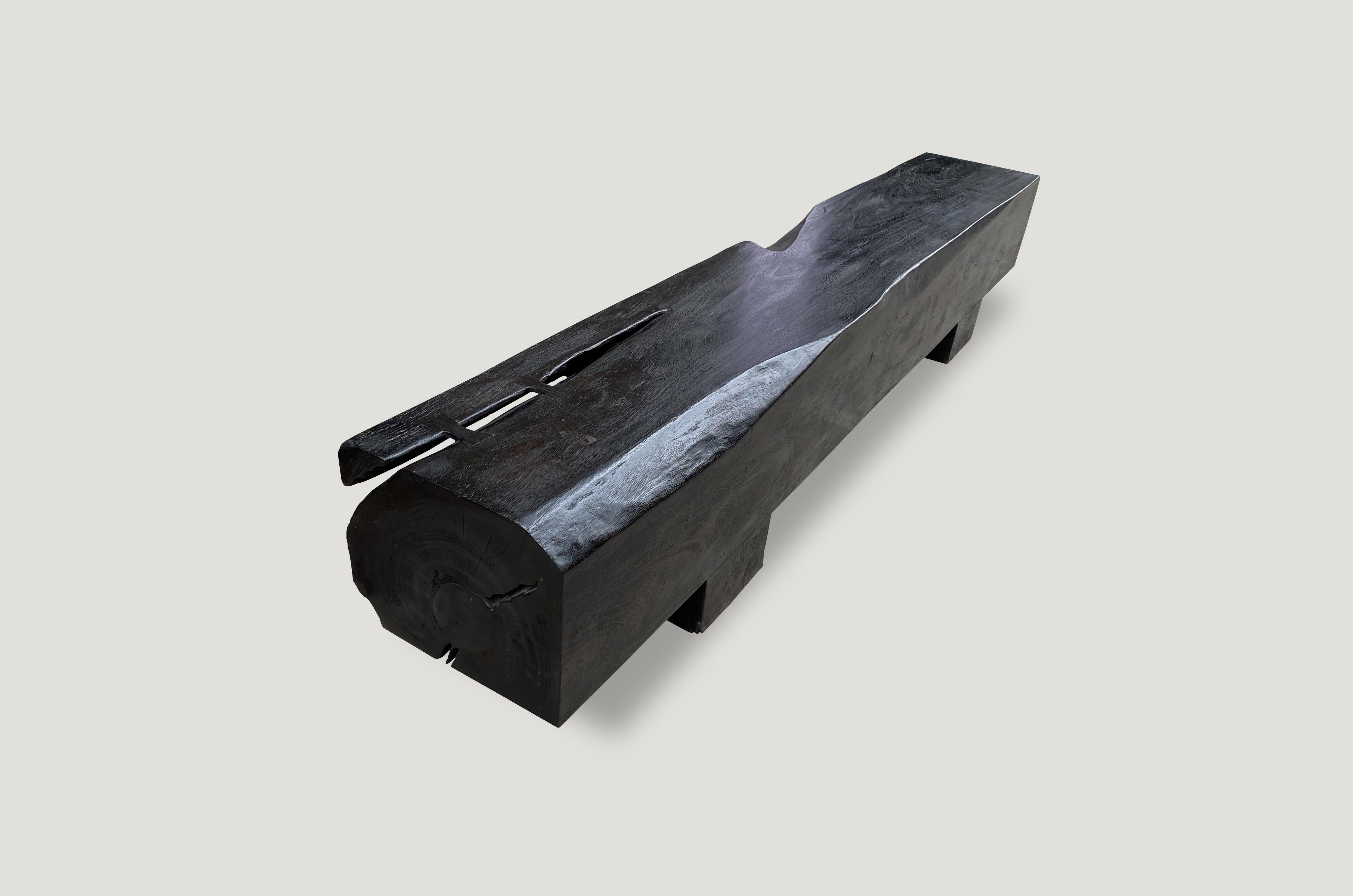 Wood Andrianna Shamaris Charred Log Bench For Sale