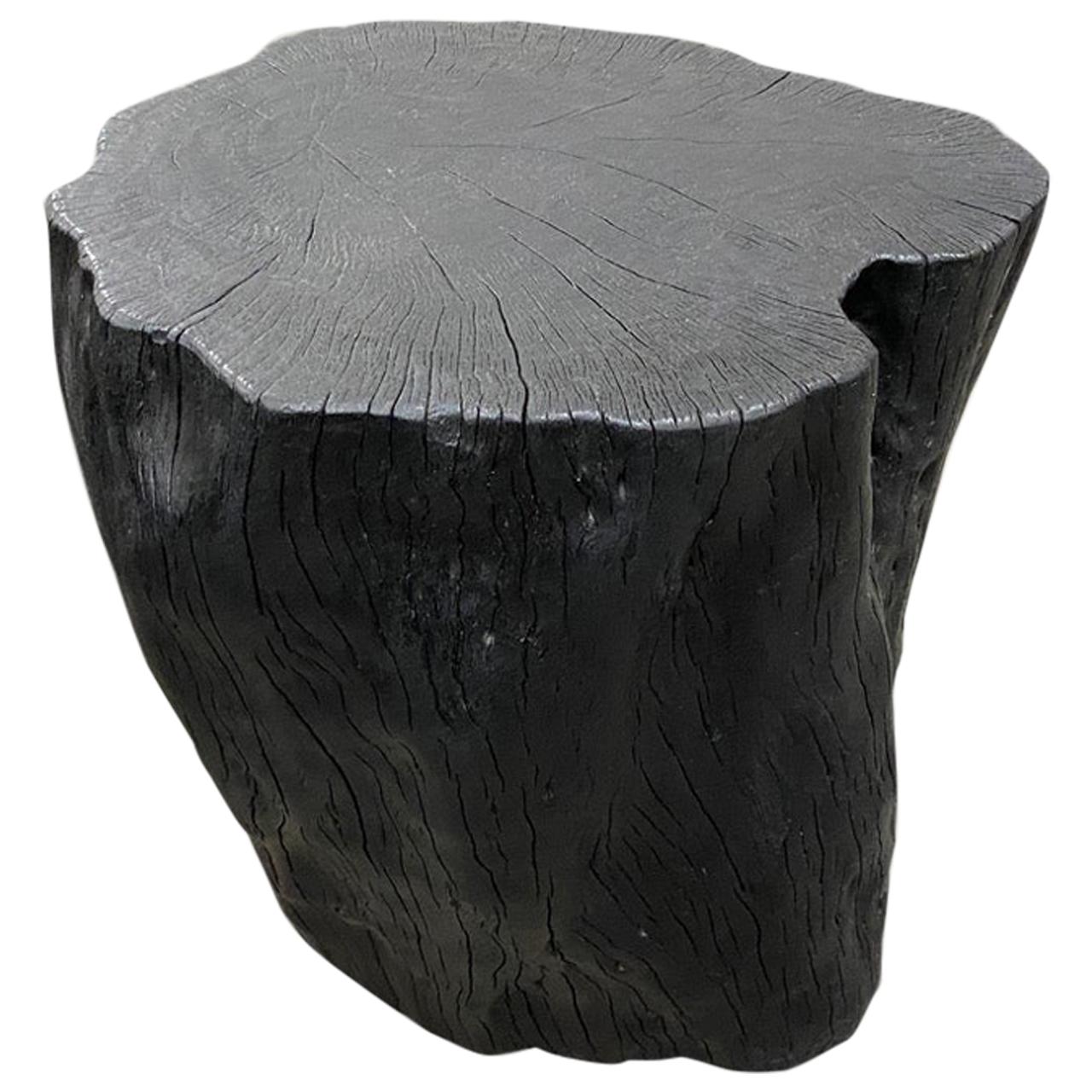 Andrianna Shamaris Charred Lychee Wood Side Table