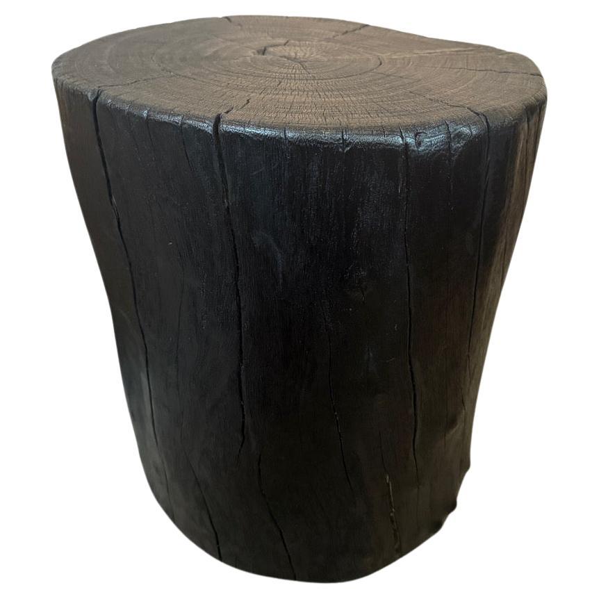 Andrianna Shamaris Charred Lychee Wood Side Table