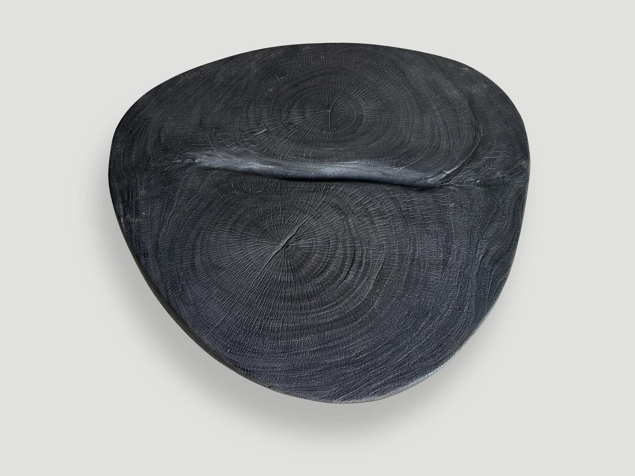 Andrianna Shamaris Charred Minimalist Suar Wood Coffee Table For Sale 1