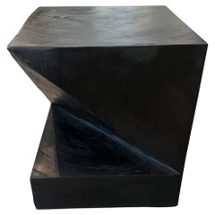 Andrianna Shamaris Charred Origami Wood Side Table