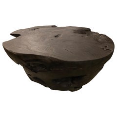 Andrianna Shamaris Charred Oval Teak Wood Coffee Table