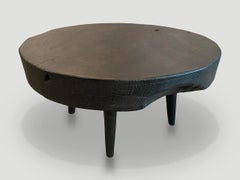 Andrianna Shamaris Charred Reclaimed Teak Wood Coffee Table