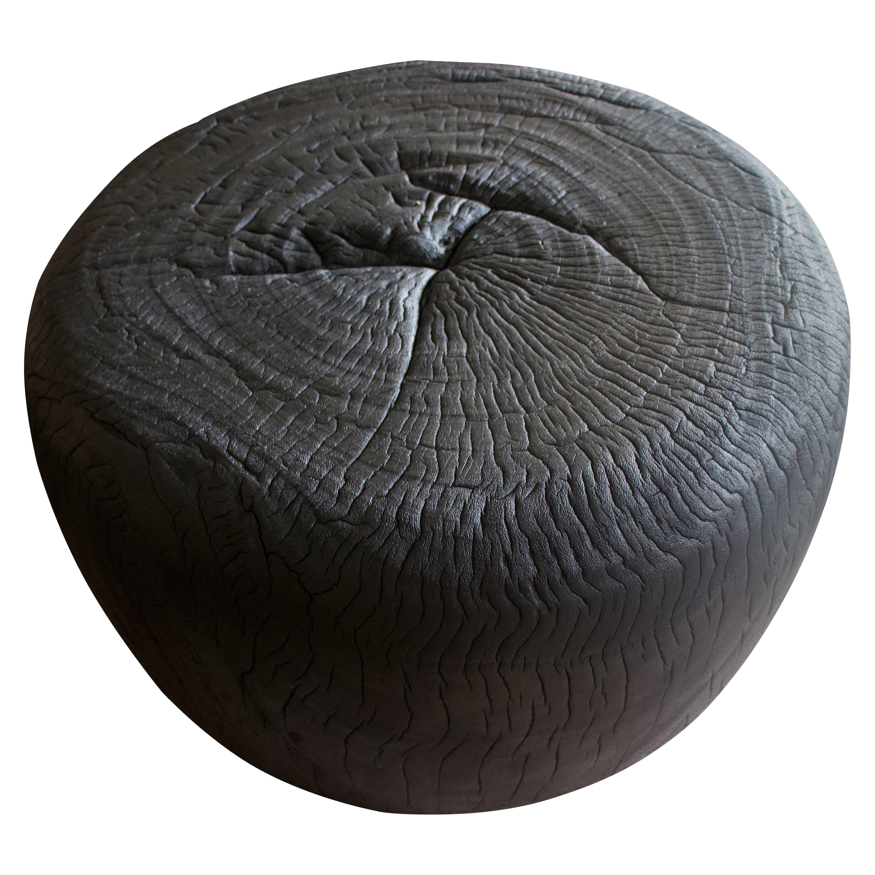 Table basse à tambour en bois de suar carbonisé Andrianna Shamaris