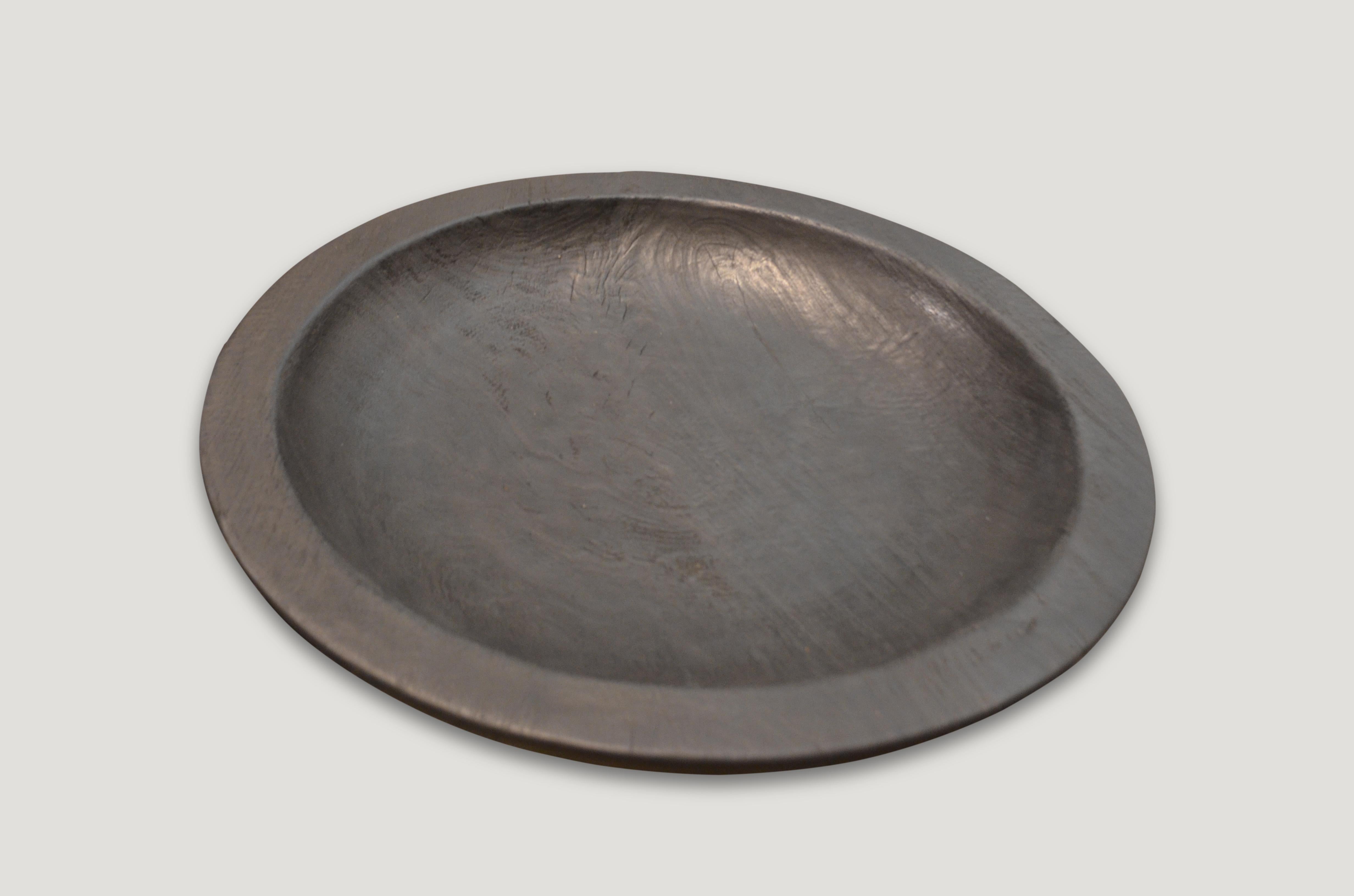 Organic Modern Andrianna Shamaris Charred Suar Wood Platter For Sale