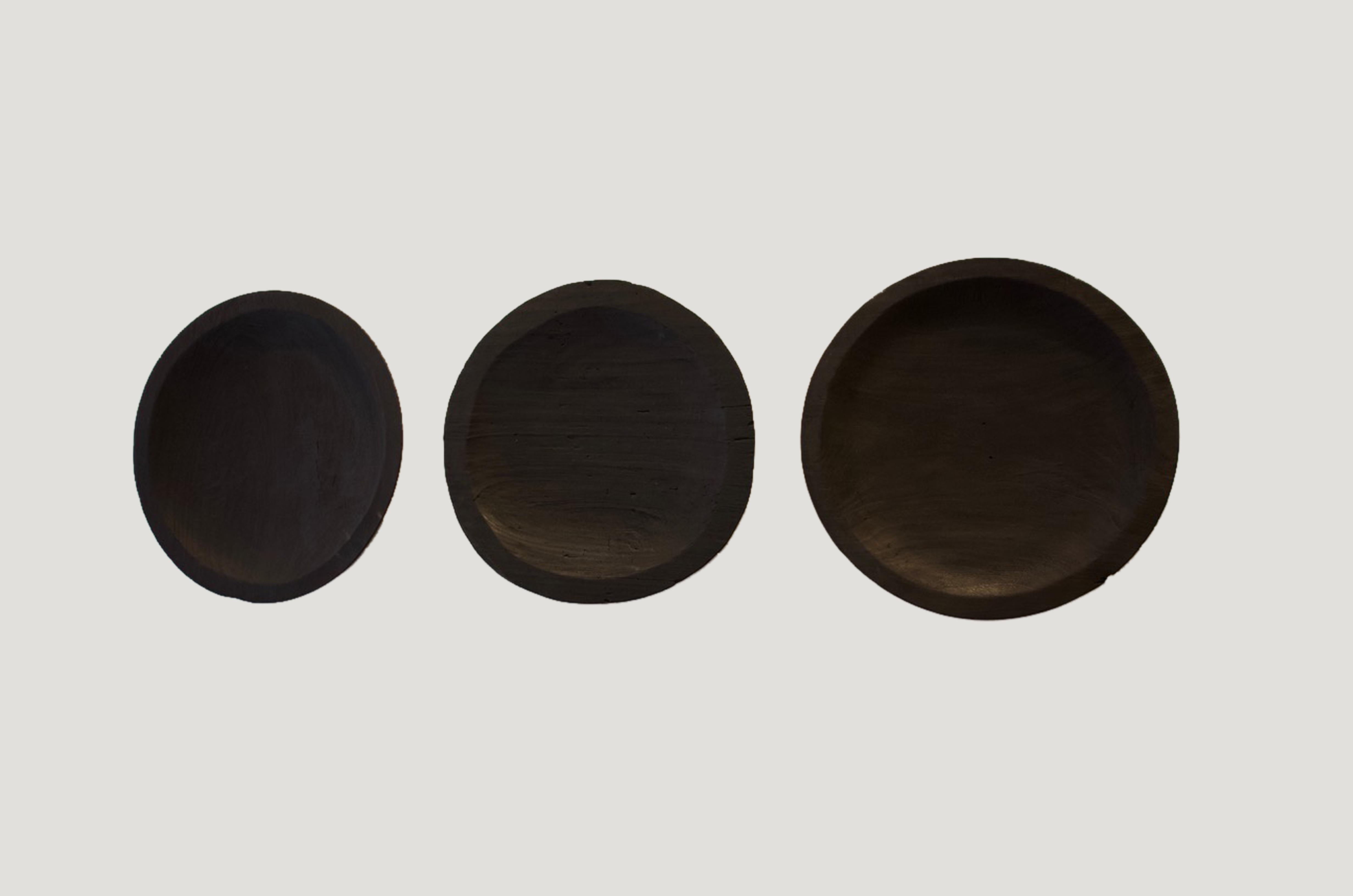 Contemporary Andrianna Shamaris Charred Suar Wood Platter For Sale