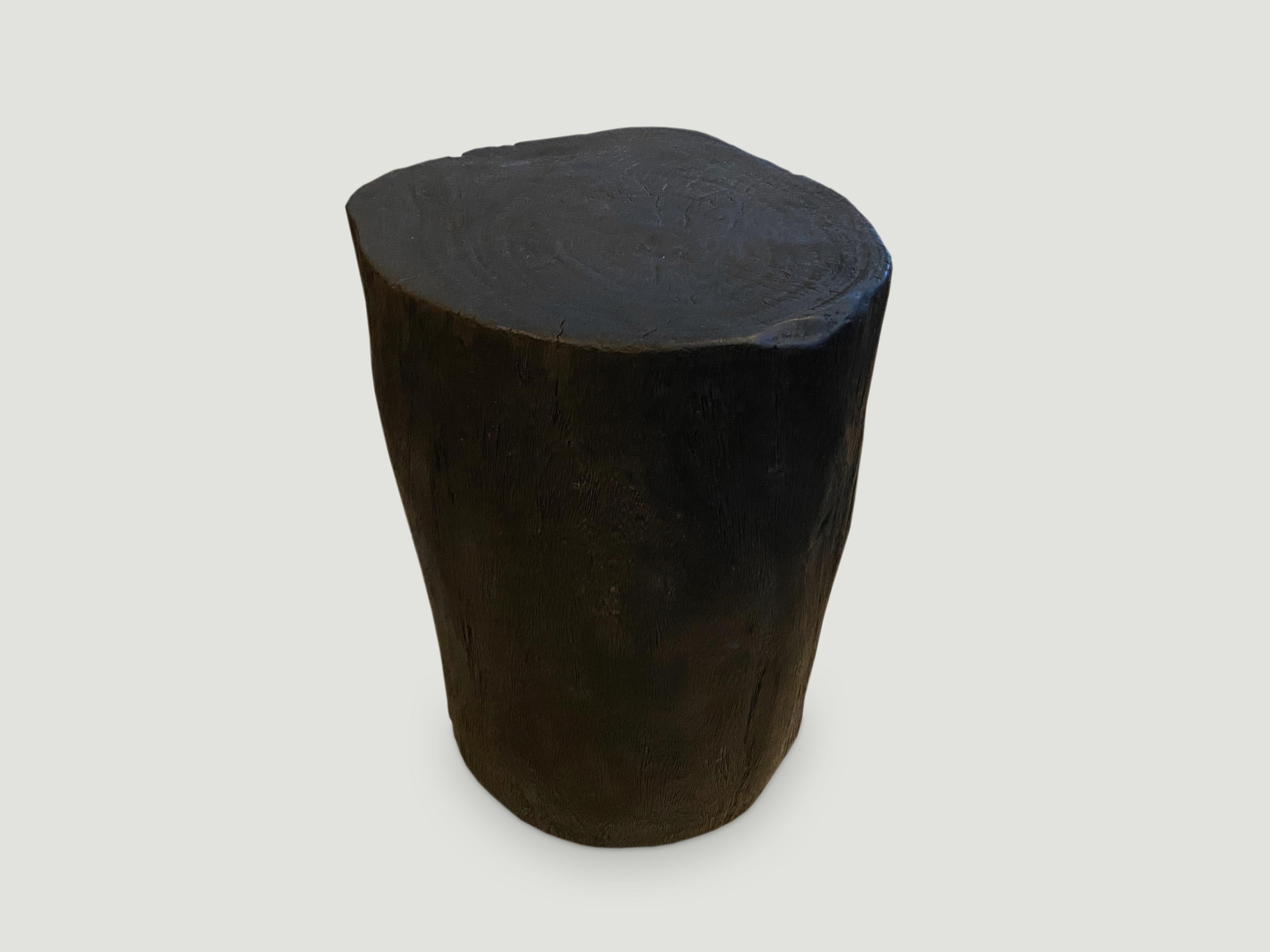 Andrianna Shamaris Charred Suar Wood Sculptural Side Table In Excellent Condition In New York, NY