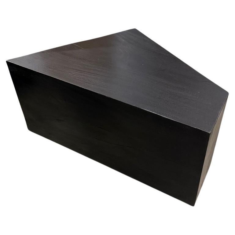 Andrianna Shamaris Charred Suar Wood Side Table, Minimalist Design For Sale