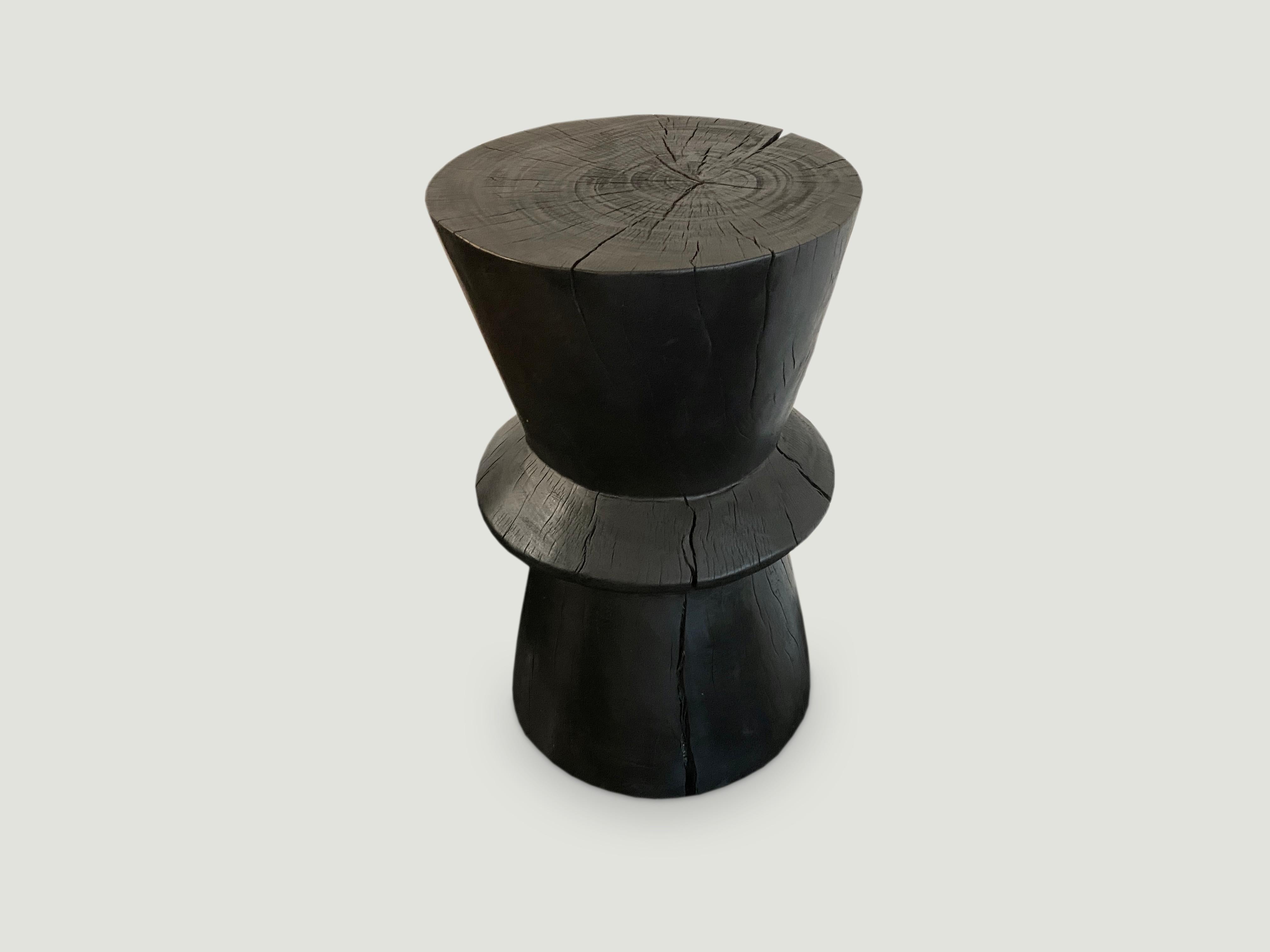 Andrianna Shamaris Charred Tamarind Wood Side Table In Excellent Condition In New York, NY